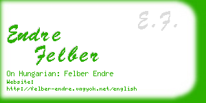 endre felber business card